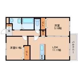 生駒駅 徒歩13分 2階の物件間取画像